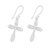 Sterling silver dangle earrings, 'Delightful Crosses' - Sterling Silver Cross Dangle Earrings from India (image 2c) thumbail