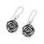 Sterling silver dangle earrings, 'Adorable Roses' - Sterling Silver Rose Dangle Earrings from India (image 2c) thumbail