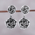 Sterling silver dangle earrings, 'Adorable Beauty' - Rose-Shaped Sterling Silver Dangle Earrings from India