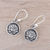 Sterling silver dangle earrings, 'Lotus Bliss' - Lotus Motif Sterling Silver Dangle Earrings from India (image 2b) thumbail