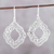 Sterling silver dangle earrings, 'Mesh Wreath' - Wreath-Shaped Sterling Silver Dangle Earrings from India