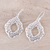 Sterling silver dangle earrings, 'Mesh Wreath' - Wreath-Shaped Sterling Silver Dangle Earrings from India