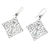 Sterling silver dangle earrings, 'Elegant Kites' - Openwork Square Sterling Silver Dangle Earrings from India
