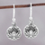 Sterling silver dangle earrings, 'Divine Lotus' - Sterling Silver Lotus Dangle Earrings from India (image 2) thumbail