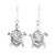 Sterling silver dangle earrings, 'Turtle Joy' - Sterling Silver Turtle Dangle Earrings from India thumbail