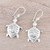 Sterling silver dangle earrings, 'Turtle Joy' - Sterling Silver Turtle Dangle Earrings from India (image 2b) thumbail