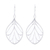 Sterling silver dangle earrings, 'Leafy Spark' - Leaf-Shaped Sterling Silver Dangle Earrings from India thumbail