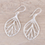 Sterling silver dangle earrings, 'Leafy Spark' - Leaf-Shaped Sterling Silver Dangle Earrings from India (image 2b) thumbail