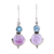 Amethyst and blue topaz dangle earrings, 'Lively Harmony' - Amethyst and Blue Topaz Dangle Earrings from India (image 2a) thumbail