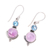 Amethyst and blue topaz dangle earrings, 'Lively Harmony' - Amethyst and Blue Topaz Dangle Earrings from India (image 2c) thumbail