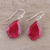 Ruby dangle earrings, 'Passionate Muse' - Ruby and Sterling Silver Dangle Earrings from India (image 2b) thumbail