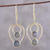 Gold plated labradorite dangle earrings, 'Dusky Glamour' - 18k Gold Plated Labradorite Dangle Earrings from India (image 2) thumbail