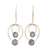 Gold plated labradorite dangle earrings, 'Dusky Glamour' - 18k Gold Plated Labradorite Dangle Earrings from India thumbail