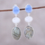 Multi-gemstone dangle earrings, 'Shimmering Trio' - Multi-Gemstone Dangle Earrings from India (image 2) thumbail