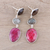 Multi-gemstone dangle earrings, 'Fascinating Trio' - Multi-Gemstone Dangle Earrings Crafted in India (image 2b) thumbail