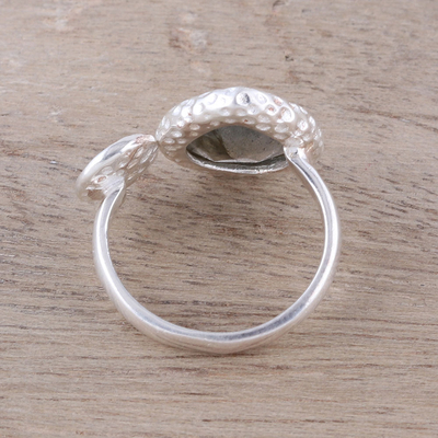 Labradorite wrap ring, 'Aurora Desire' - 3.5-Carat Labradorite Wrap Ring from India