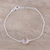Rose quartz pendant bracelet, 'Pink Night' - Adjustable Rose Quartz Pendant Bracelet from India (image 2) thumbail