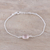 Rose quartz pendant bracelet, 'Pink Night' - Adjustable Rose Quartz Pendant Bracelet from India (image 2b) thumbail
