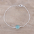 Chalcedony pendant bracelet, 'Aqua Night' - Adjustable Chalcedony Pendant Bracelet from India (image 2) thumbail