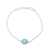 Chalcedony pendant bracelet, 'Aqua Night' - Adjustable Chalcedony Pendant Bracelet from India thumbail