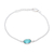 Chalcedony pendant bracelet, 'Aqua Night' - Adjustable Chalcedony Pendant Bracelet from India