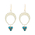 Gold plated sterling silver dangle earrings, 'Bud Arches' - Gold Plated Sterling Silver and Calcite Earrings from India
