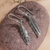 Sterling silver dangle earrings, 'Light Touch' - Sterling Silver Feather Dangle Earrings from India (image 2) thumbail