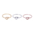 Sterling silver and gold plated band rings, 'Heavenly Knots' (set of 3) - Gold Plated Rose Gold and Sterling Silver Band Rings (3) thumbail