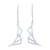 Ohrhänger aus rhodiniertem Sterlingsilber, „Modischer Schimmer“ – geometrische Ohrringe aus rhodiniertem Sterlingsilber aus Indien