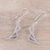 Rhodium plated sterling silver dangle earrings, 'Fashionable Shimmer' - Geometric Rhodium Plated Sterling Silver Earrings from India