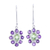 Rhodium plated peridot and amethyst dangle earrings, 'Beautiful Dazzle' - Rhodium Plated Peridot and Amethyst Earrings from India