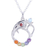 Multi-gemstone pendant necklace, 'Ganesha Chakra' - Multi-Gemstone Ganesha Chakra Necklace from India thumbail