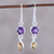 Amethyst and citrine dangle earrings, 'Alluring Sparkle' - Amethyst and Citrine Dangle Earrings from India (image 2) thumbail