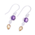 Amethyst and citrine dangle earrings, 'Alluring Sparkle' - Amethyst and Citrine Dangle Earrings from India (image 2c) thumbail