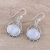Rainbow moonstone dangle earrings, 'Jeweled Glory' - Natural Oval Rainbow Moonstone Dangle Earrings from India (image 2b) thumbail