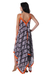 Cotton maxi dress, 'Magical Bliss' - Grey Black and Orange Print Cotton Maxi Dress (image 2d) thumbail