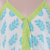 Cotton maxi sundress, 'Haven of Leaves' - Turquoise White and Green Leaf Print Long Cotton Sundress (image 2c) thumbail