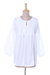 Cotton tunic, 'Gorgeous Chikankari' - Hand-Embroidered Cotton Tunic in White from India (image 2a) thumbail