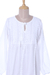 Cotton tunic, 'Gorgeous Chikankari' - Hand-Embroidered Cotton Tunic in White from India (image 2b) thumbail