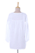 Cotton tunic, 'Gorgeous Chikankari' - Hand-Embroidered Cotton Tunic in White from India