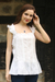 Cotton blouse, 'Summer Lace' - Embroidered Cotton Blouse in White from India thumbail