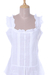 Cotton blouse, 'Summer Lace' - Embroidered Cotton Blouse in White from India (image 2c) thumbail