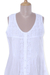 Cotton blouse, 'Floral Flirt' - Sleeveless Floral White Blouse Hand Embroidered in India (image 2c) thumbail