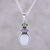 Multi-gemstone pendant necklace, 'Gemstone Allure' - Multi-Gemstone Pendant Necklace from India