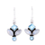 Blue topaz and rainbow moonstone dangle earrings, 'Glitzy Blue' - Blue Topaz and Rainbow Moonstone Dangle Earrings from India