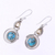 Citrine dangle earrings, 'Magic Alliance' - Citrine and Composite Turquoise Dangle Earrings from India