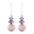 Multi-gemstone dangle earrings, 'Peaceful Dazzle in Pink' - Multi-Gemstone Dangle Earrings in Pink from India (image 2a) thumbail