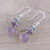 Multi-gemstone dangle earrings, 'Peaceful Dazzle in Pink' - Multi-Gemstone Dangle Earrings in Pink from India (image 2b) thumbail