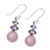 Multi-gemstone dangle earrings, 'Peaceful Dazzle in Pink' - Multi-Gemstone Dangle Earrings in Pink from India (image 2c) thumbail