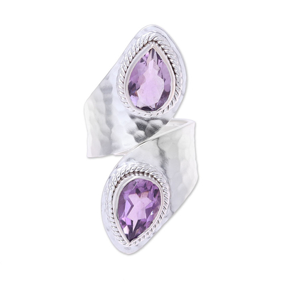 Amethyst wrap ring, 'Lilac Cheer' - Six-Carat Amethyst Wrap Ring from India